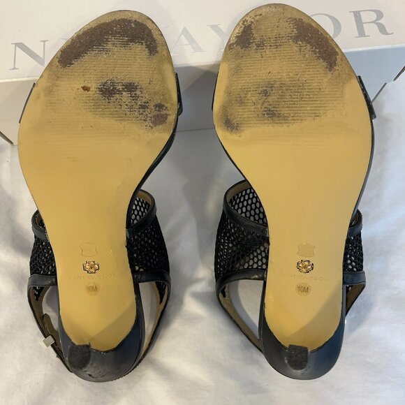 Ann Taylor "Leigh" Mesh Slingback Black Sandals - Size 10M - Picture 14 of 15